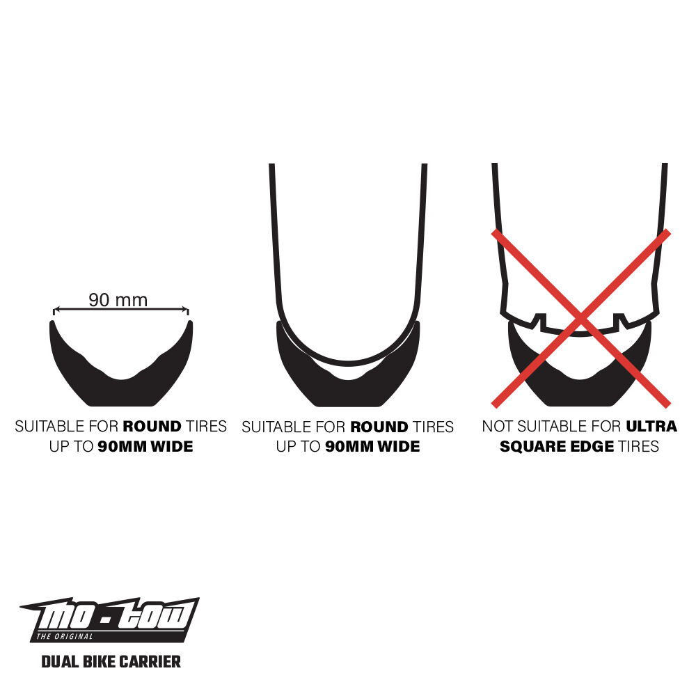 Mo-tow 2 Bike / Double Heavy Duty eBike / Fat Bike Carrier – Fits 5" Tyres, Secure & Travel-Ready