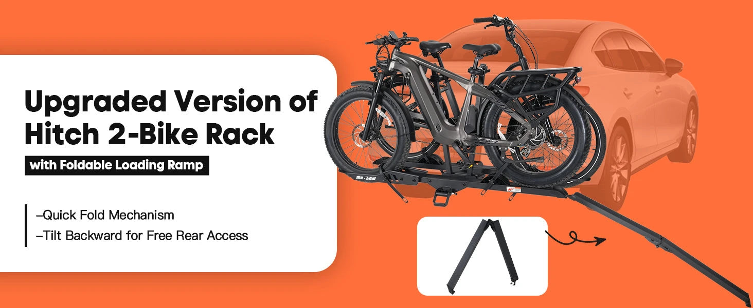 Motow 2 Bike/Double Heavy Duty eBike Rack/Carrier for Fatboy/DiroDi – Fits 5" Tyres, Secure & Travel-Ready MTBRV300