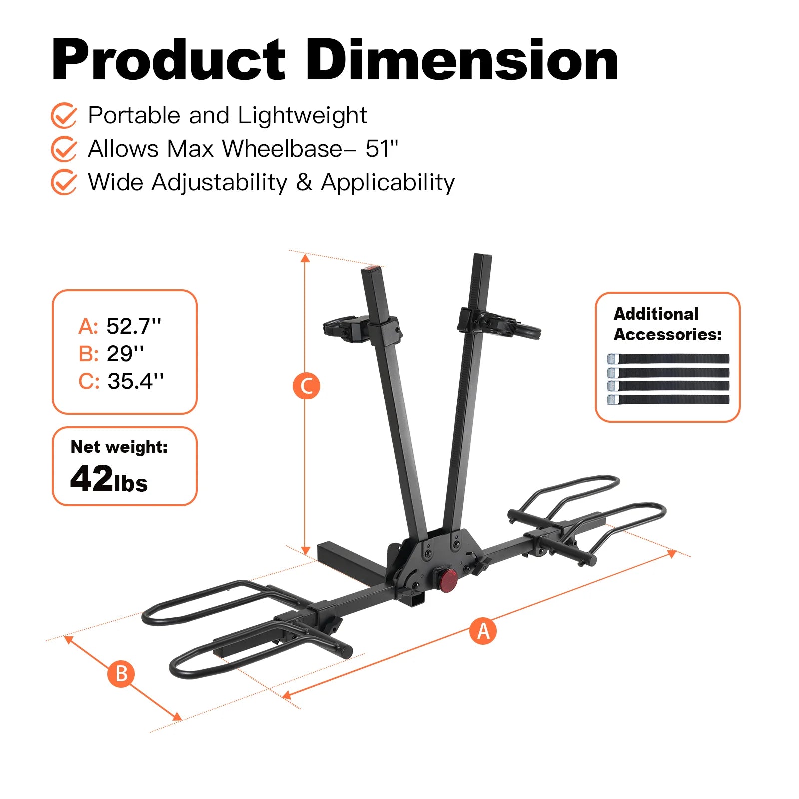 MagRack F2 Bike Rack (2 x E-bike) Foldable Hitch Mount